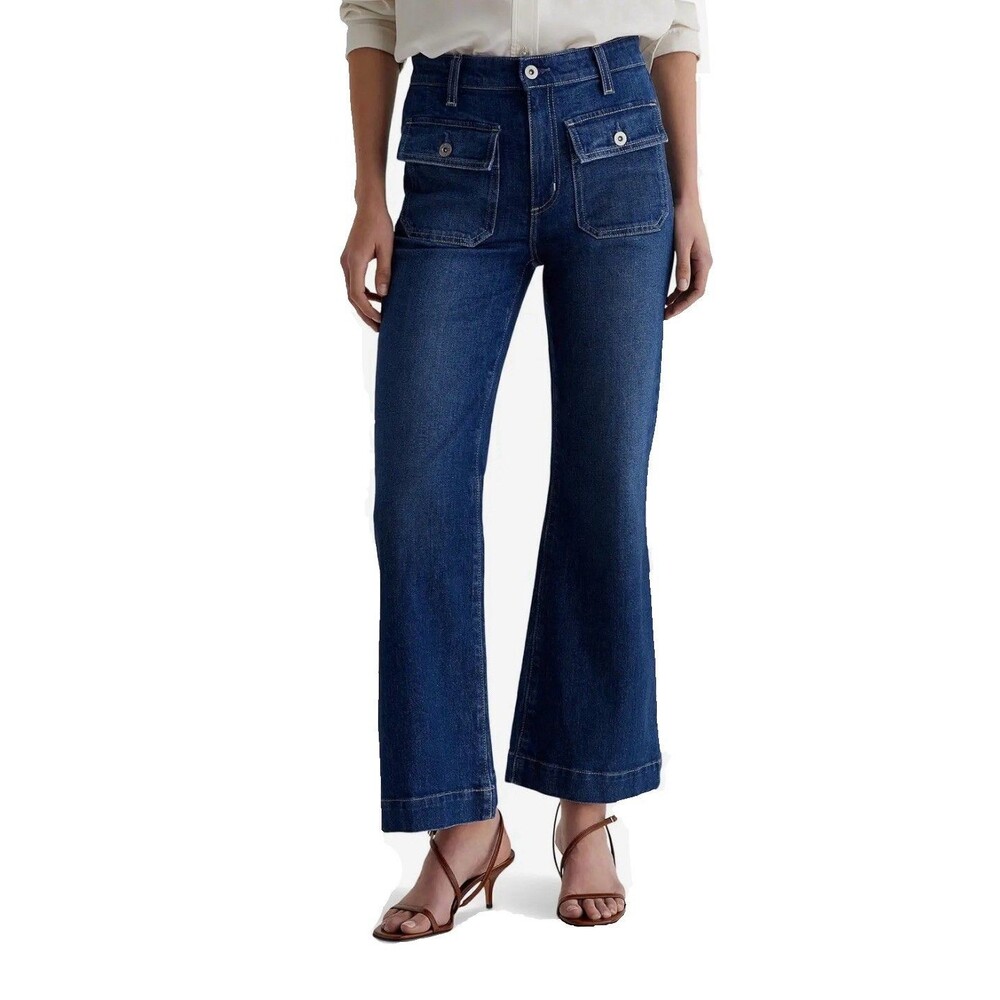 NEW AG Jeans Womens Size 29 Bonnie Mid Rise Cropped Bootcut Dark Wash Jeans $235